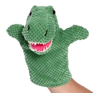 Мягкая игрушка на руку 'Динозавр'26 см, цвет зелёный