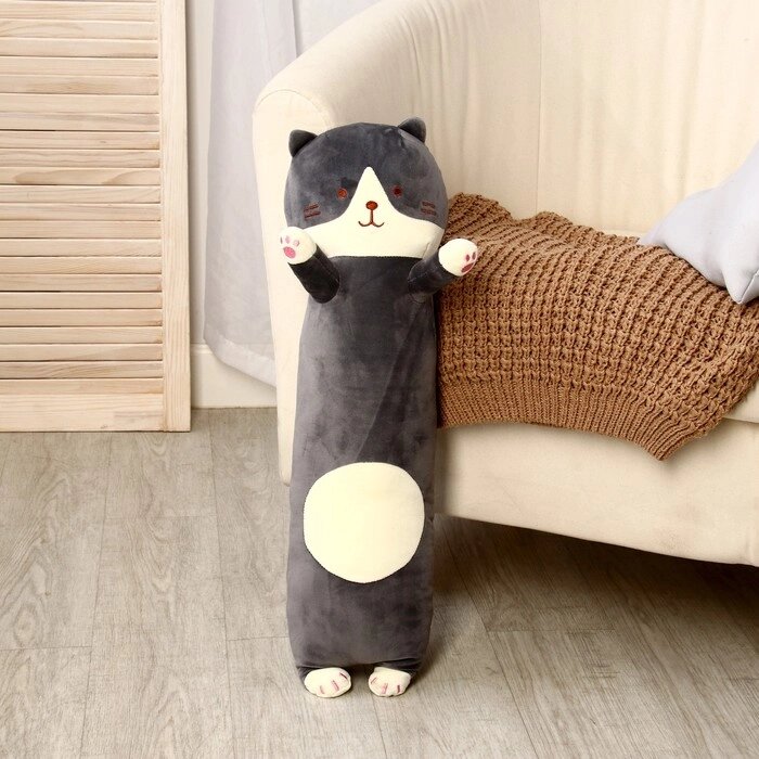 Мягкая игрушка-подушка 'Кот', 65 см, цвет серый от компании Интернет-магазин "Flap" - фото 1