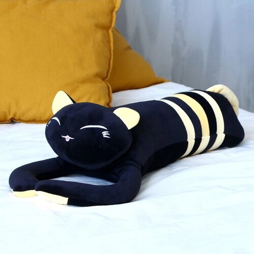 Мягкая игрушка-подушка 'Кот'70 см, цвет чёрно-жёлтый