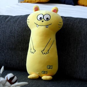 Мягкая игрушка-подушка 'Кот зубастик'50 см, цвет жёлтый