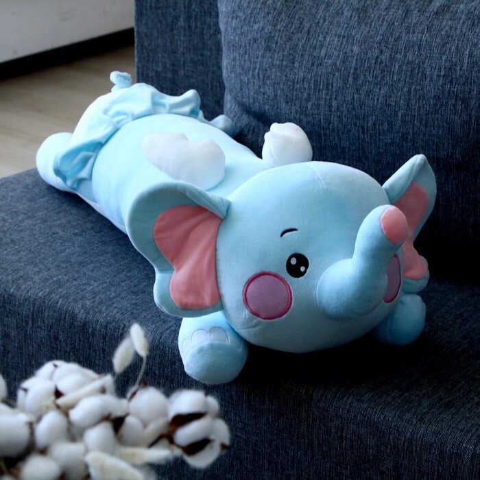 Мягкая игрушка-подушка 'Слоник', 80 см, цвет голубой от компании Интернет-магазин "Flap" - фото 1