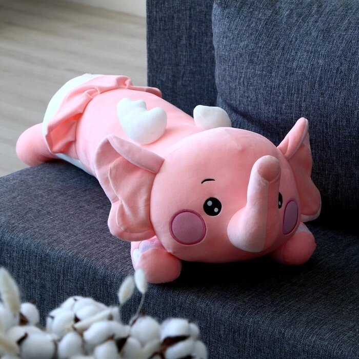 Мягкая игрушка-подушка 'Слоник', 80 см, цвет розовый от компании Интернет-магазин "Flap" - фото 1