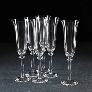 Набор бокалов для шампанского Bohemia Crystal 'Анжела'190 мл, 6 шт