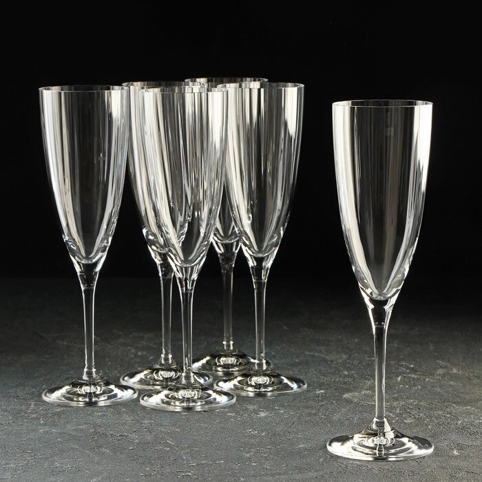 Набор бокалов для шампанского 'Кейт', 220 мл, 6 шт от компании Интернет-магазин "Flap" - фото 1