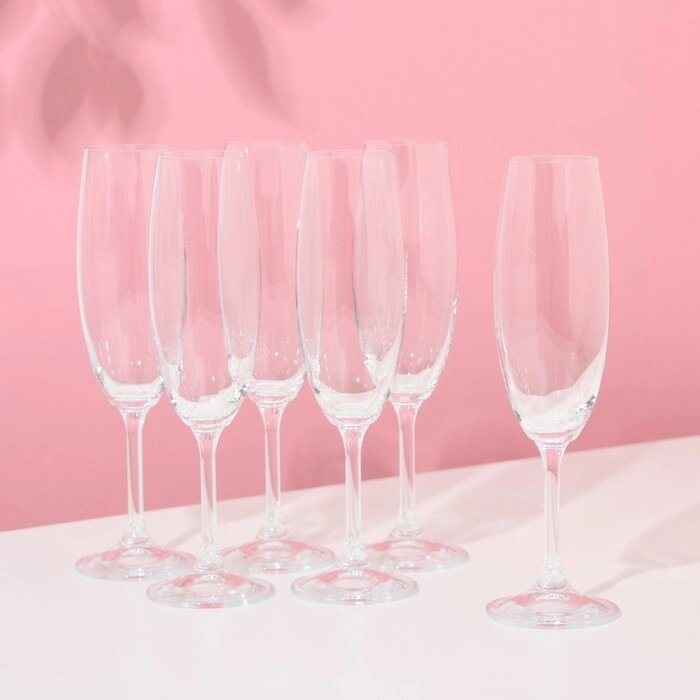 Набор бокалов для шампанского 'Лара', 220 мл, 6 шт от компании Интернет-магазин "Flap" - фото 1