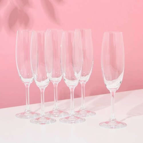 Набор бокалов для шампанского 'Лара'220 мл, 6 шт