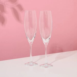 Набор бокалов для шампанского 'София'2 шт, 230 мл, хрустальное стекло