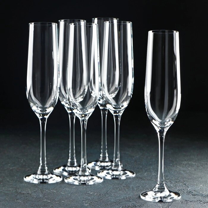 Набор бокалов для шампанского 'Виола', 190 мл, 6 шт от компании Интернет-магазин "Flap" - фото 1