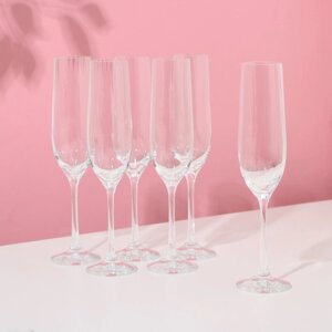 Набор бокалов для шампанского 'Виола'6 шт, 190 мл, хрустальное стекло