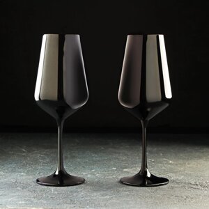 Набор бокалов для вина Bohemia Crystal 'Сандра'450 мл, 2 шт, цвет чёрный