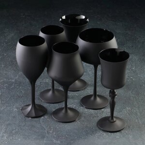 Набор бокалов для вина 'Магнолия'350 мл, цвет чёрный