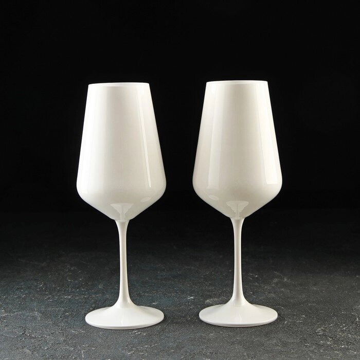 Набор бокалов для вина 'Сандра', 450 мл, 2 шт, цвет белый от компании Интернет-магазин "Flap" - фото 1