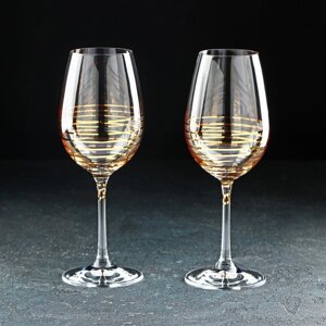 Набор бокалов для вина 'Золотая спираль'350 мл, 2 шт