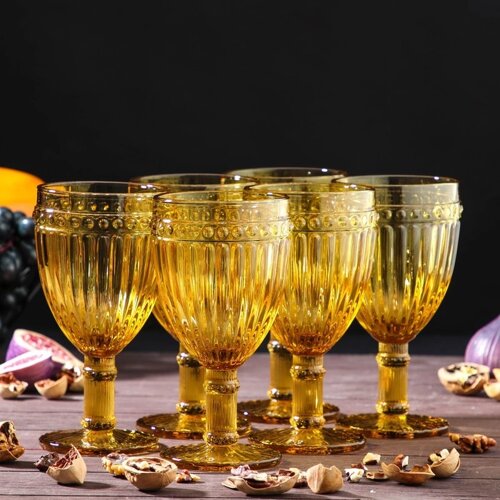 Набор бокалов стеклянных Magistro 'Босфор'250 мл, 6 шт, цвет жёлтый
