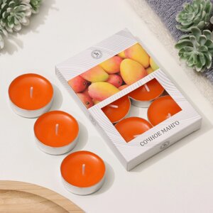 Набор чайных свечей ароматизированных 'Сочное манго' в подарочной коробке, 6 шт