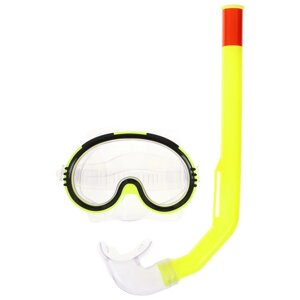 Набор для плавания детский ONLYTOP маска, трубка, цвет жёлтый