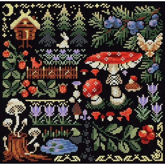 Набор для вышивания 'Семплер. Таинственный лес' 19 x 19 см от компании Интернет-магазин "Flap" - фото 1