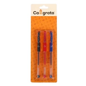 Набор гелевых ручек, 3 цвета красный, синий, чёрный, 0.5 мм