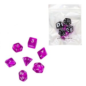 Набор кубиков для D D (Dungeons and Dragons, ДнД) Время игры'серия D D, 7 шт, пурпурные