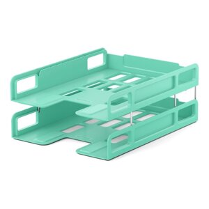 Набор лотков горизонтальных - трансформеров для бумаг ErichKrause Techno, Pastel Bloom, 2 штуки, зеленый