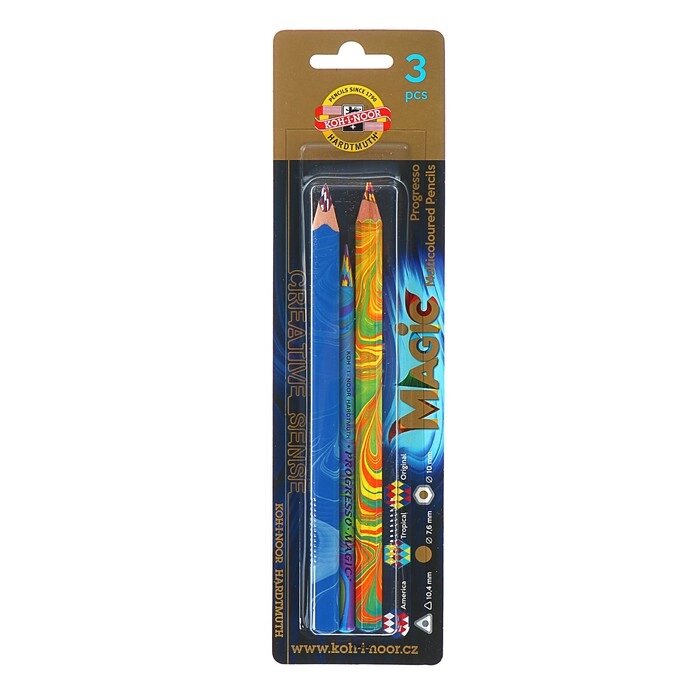 Набор Magic, 3 предмета, Koh-I-Noor 9038 карандаш, восковой мелок, карандаш в лаке от компании Интернет-магазин "Flap" - фото 1