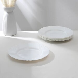 Набор обеденных тарелок Luminarc CADIX, d25 см, стеклокерамика, 6 шт, цвет белый