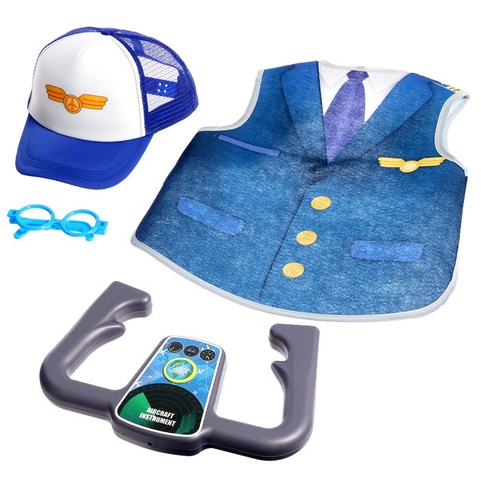 Набор пилота 'Лётчик', с текстильным жилетом, 4 предмета от компании Интернет-магазин "Flap" - фото 1