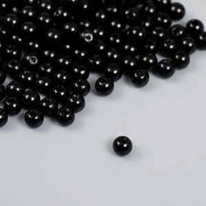Набор пластиковых бусин 'Астра'6 мм, 25 гр, чёрный