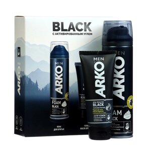 Набор подарочный мужской ARKO Пена для бритья Black, 200 мл + Гель после бритья Black,100мл
