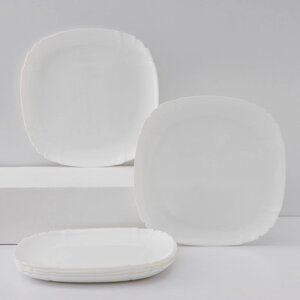 Набор подстановочных тарелок Luminarc Lotusia, d25,5 см, стеклокерамика, 6 шт, цвет белый