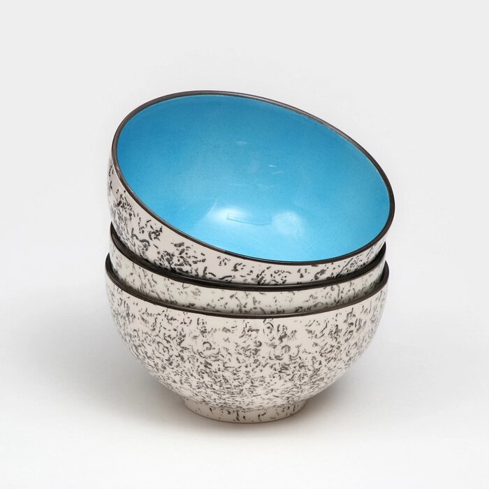Набор посуды 'Салатный', керамика, синий, 3 предмета d15 см, 700 мл, 1 сорт, Иран от компании Интернет-магазин "Flap" - фото 1