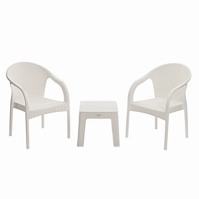 Набор садовой мебели 'Феодосия' 3 предмета 2 кресла, стол, белый от компании Интернет-магазин "Flap" - фото 1