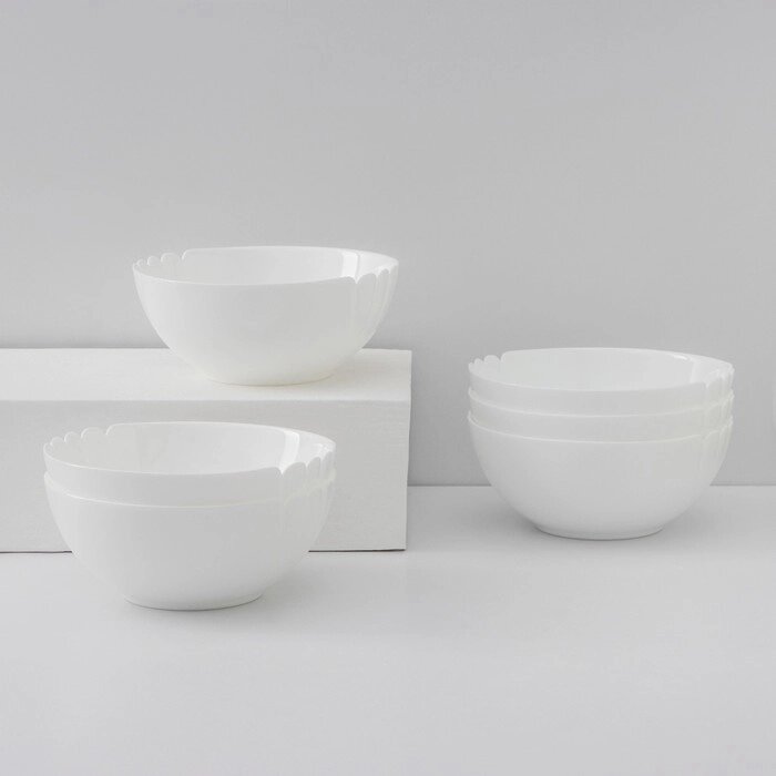 Набор салатников Luminarc Lotusia, d18 см, стеклокерамика, 6 шт, цвет белый от компании Интернет-магазин "Flap" - фото 1