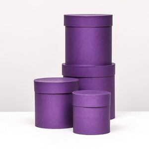 Набор шляпных коробок 4 в 1 'Фиолетовый'20 x 20 13 x 13 см