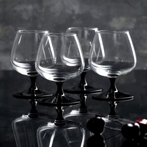Набор стеклянных бокалов для коньяка 'Домино'410 мл, 4 шт