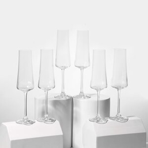Набор стеклянных бокалов для шампанского 'Экстра'210 мл, 6 шт