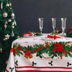 Набор столовый Этель 'Рождественский бал' скатерть 110х150 см, салфетки 40*40 см 4 шт, хлопок 100