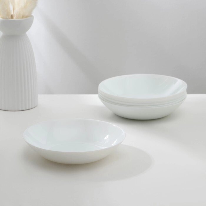 Набор суповых тарелок Luminarc DIWALI, 780 мл, d20 см, стеклокерамика, 6 шт, цвет белый от компании Интернет-магазин "Flap" - фото 1
