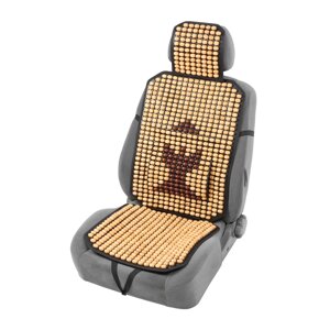 Накидка-массажёр на сиденье, 126x43 см, с поясничной опорой, бежевый