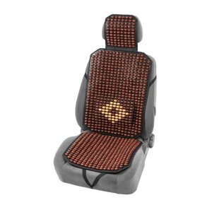 Накидка-массажёр на сиденье, 126x43 см, с поясничной опорой, коричневый