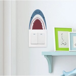Наклейка на выключатель цветная 'Акулий рот' 11х12 см