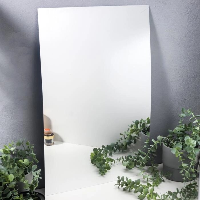 Наклейка пластик зеркальная 'Прямоугольное зеркало' 60х40 см от компании Интернет-магазин "Flap" - фото 1