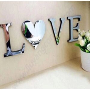 Наклейки интерьерные 'LOVE'зеркальные, декор на стену, буква 8 х 10 см