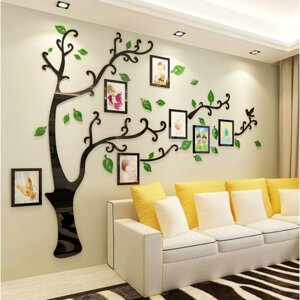 Наклейки интерьерные с фоторамками 'Семейное дерево'декор на стену, панно 110 х 140 см