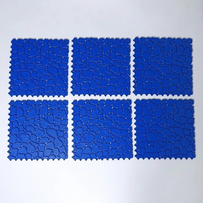 Напольное модульное покрытие AQUA STONE, 34x34 см, 6 шт в упаковке, цвет синий от компании Интернет-магазин "Flap" - фото 1