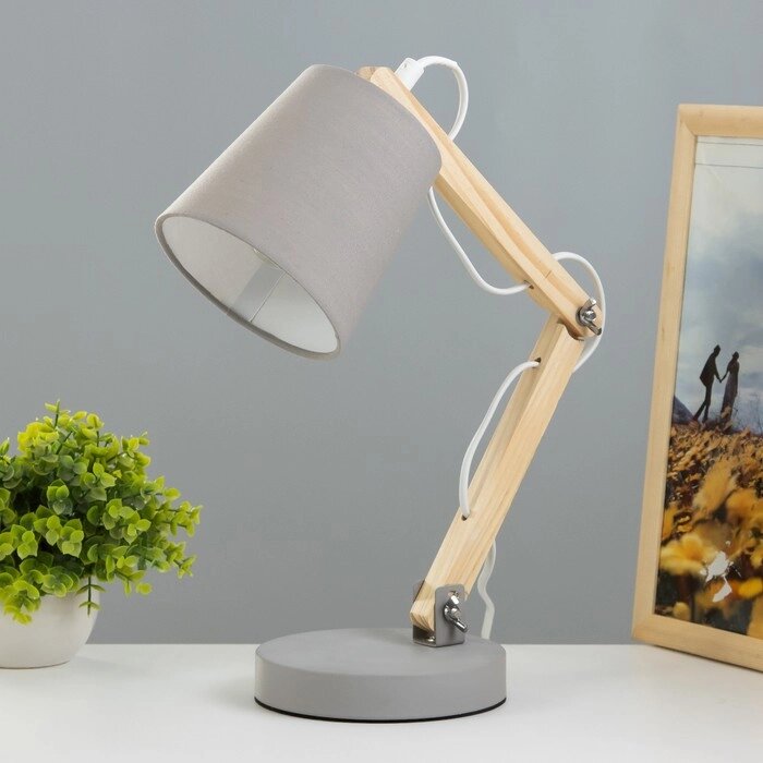 Настольная лампа 'Бенд' Е14  40Вт серый 22х14х42см RISALUX от компании Интернет-магазин "Flap" - фото 1