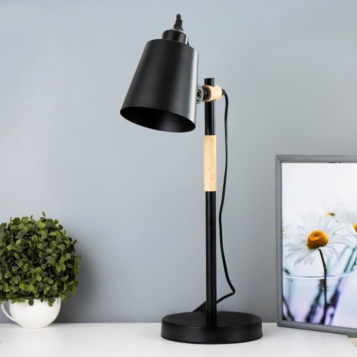Настольная лампа 'Бертон' E27 40Вт черный 17,5х17,5х54 см RISALUX от компании Интернет-магазин "Flap" - фото 1