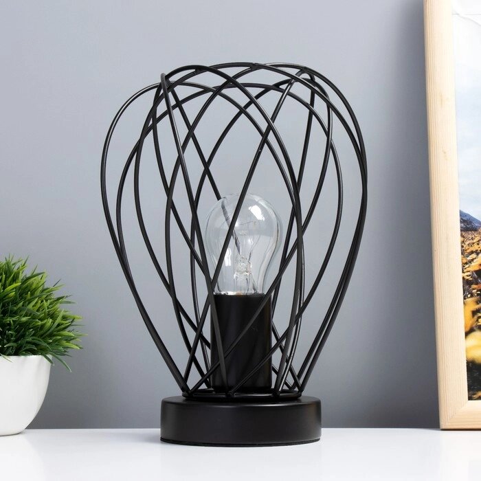 Настольная лампа 'Бигли' Е27 40Вт черный 18х18х20см RISALUX от компании Интернет-магазин "Flap" - фото 1