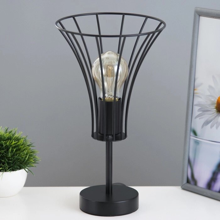 Настольная лампа 'Чилли' Е27 40Вт черный 18х18х29см RISALUX от компании Интернет-магазин "Flap" - фото 1