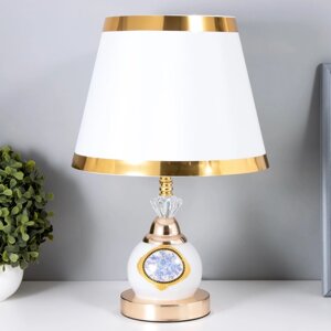 Настольная лампа Доминика E27 40Вт бело-золотой 25х25х36 см RISALUX